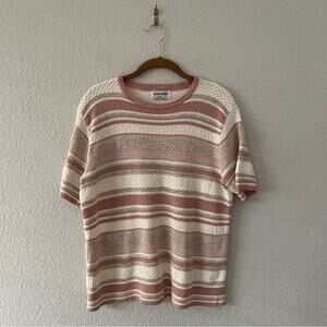 Dunner Stunner Sweater Top Vintage 90s rose Striped Top